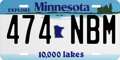 MN license plate 474NBM