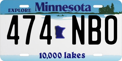 MN license plate 474NBO