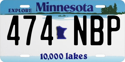 MN license plate 474NBP