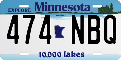 MN license plate 474NBQ