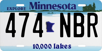 MN license plate 474NBR
