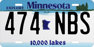 MN license plate 474NBS
