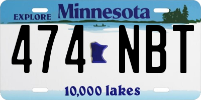 MN license plate 474NBT