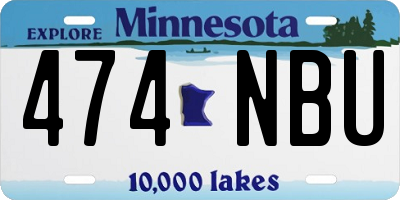 MN license plate 474NBU
