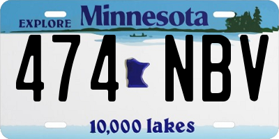 MN license plate 474NBV