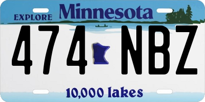 MN license plate 474NBZ