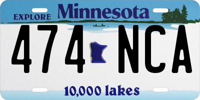 MN license plate 474NCA
