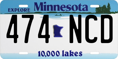 MN license plate 474NCD