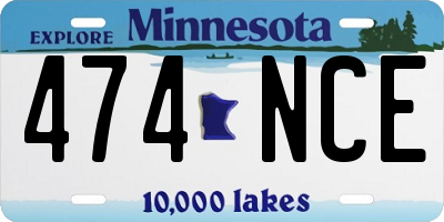MN license plate 474NCE