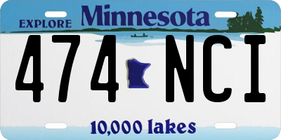 MN license plate 474NCI