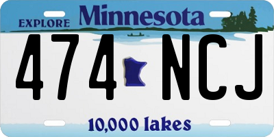 MN license plate 474NCJ