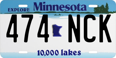 MN license plate 474NCK