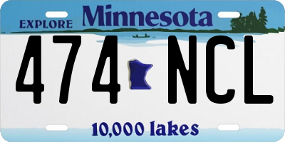 MN license plate 474NCL