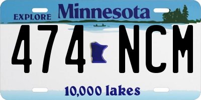 MN license plate 474NCM