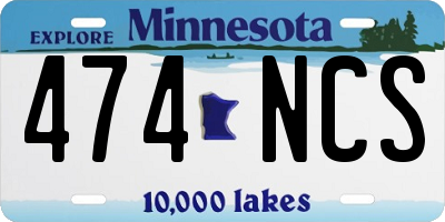 MN license plate 474NCS
