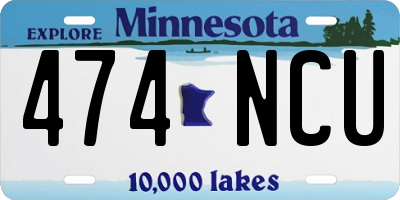 MN license plate 474NCU