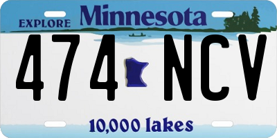 MN license plate 474NCV
