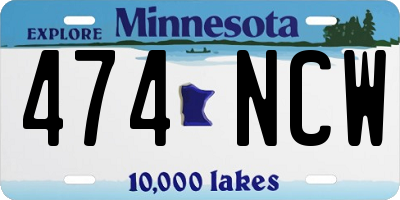 MN license plate 474NCW