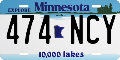 MN license plate 474NCY