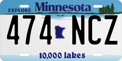 MN license plate 474NCZ