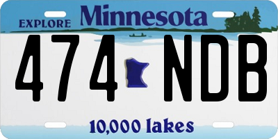 MN license plate 474NDB