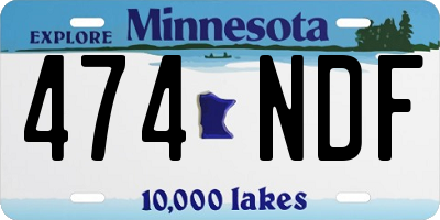 MN license plate 474NDF