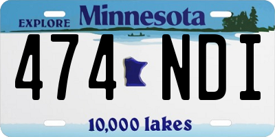 MN license plate 474NDI