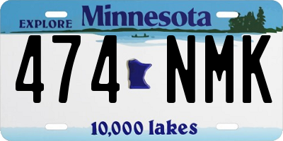MN license plate 474NMK