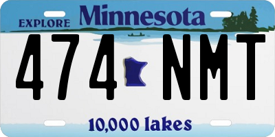 MN license plate 474NMT