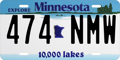 MN license plate 474NMW