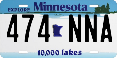 MN license plate 474NNA