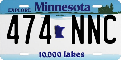 MN license plate 474NNC