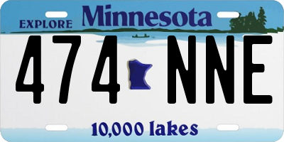 MN license plate 474NNE