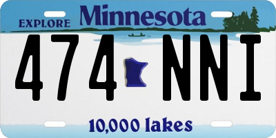 MN license plate 474NNI