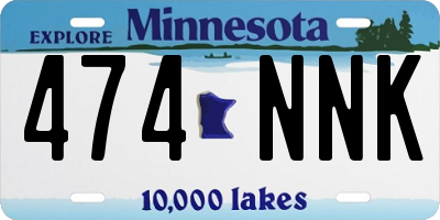 MN license plate 474NNK