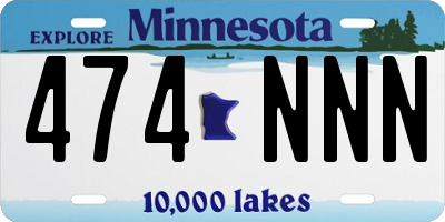 MN license plate 474NNN
