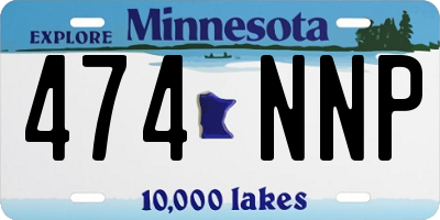 MN license plate 474NNP