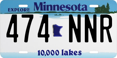 MN license plate 474NNR
