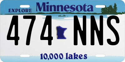 MN license plate 474NNS