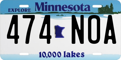 MN license plate 474NOA