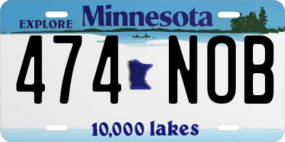 MN license plate 474NOB