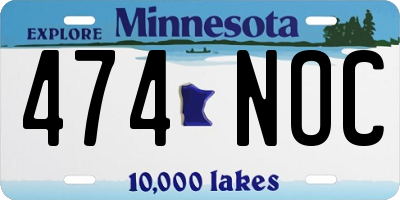 MN license plate 474NOC