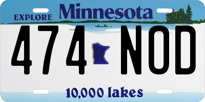 MN license plate 474NOD