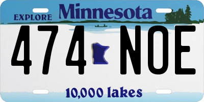 MN license plate 474NOE