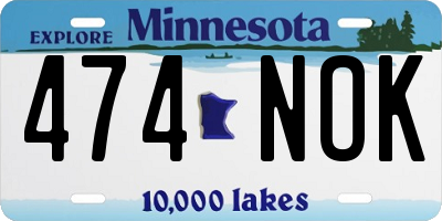 MN license plate 474NOK