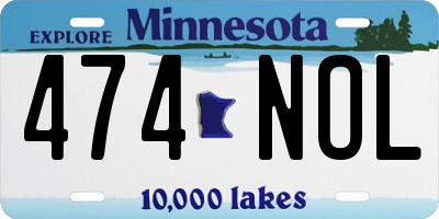 MN license plate 474NOL