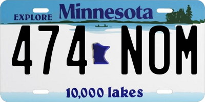 MN license plate 474NOM
