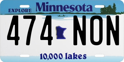 MN license plate 474NON