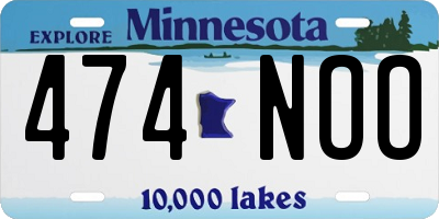 MN license plate 474NOO