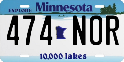 MN license plate 474NOR